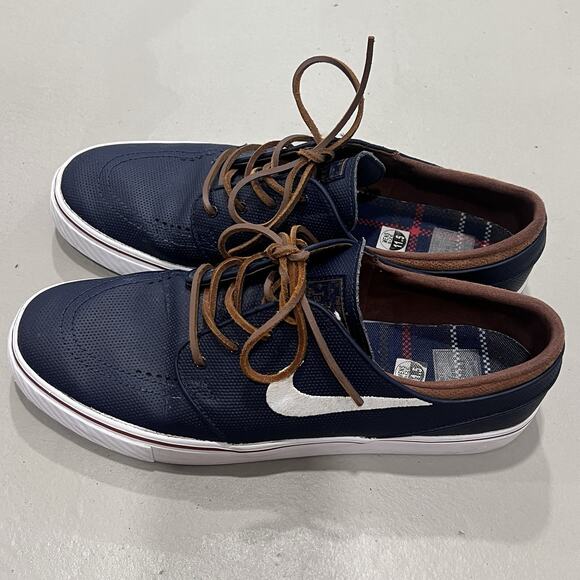 Nike Sb Zoom Stefan Janoski OG Obsidian Leather White Blue Skate Men\'s Sz 11.5 main image 6